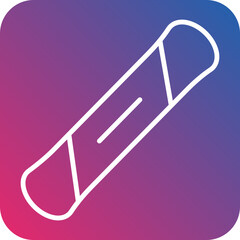 Snowboard Line Icon Style