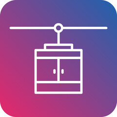 Gondola Line Icon Style