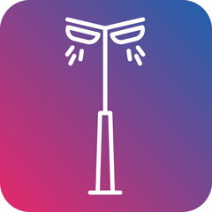 Street Light Line Icon Style