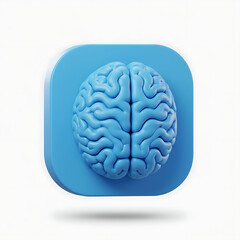 3D Brain Icon for Intelligence Apps