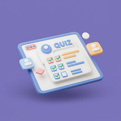 3D Quiz App on Tablet Icon
