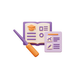  3D Stationery and Study Notes Icon