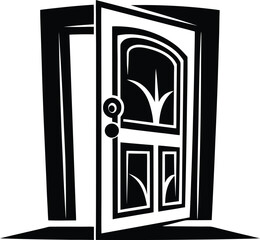 Open Wooden Door Silhouette