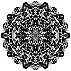 Black and White Mandala Masterpiece no.7.A vibrant mandala,adaptable for all types of applied art and creative projects.