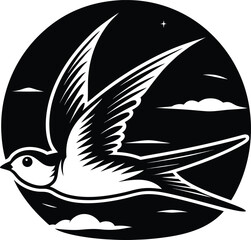 Dove Bird Flying Silhouette