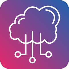 Cloud computing Line Icon Style
