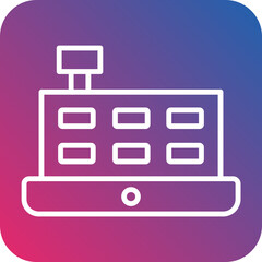 Cashier Machine Line Icon Style