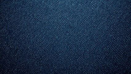 Close-up texture of dark blue denim fabric with diagonal weave pattern perfect for fashion design, textile background, clothing material, casual style, and creative projects