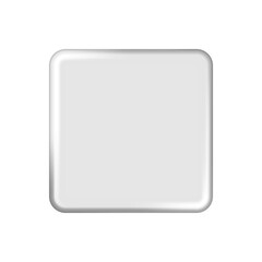 White badge mockup. Isolated square badge button brooch. Realistic white blank glossy square button badge pin. Vector illustration.