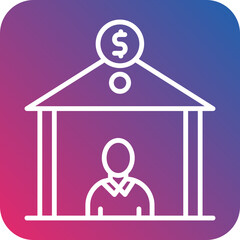 Personal Banking Line Icon Style