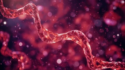 Close-up texture of red blood cells flowing in bloodstream, medical science concept, healthcare background, microscopic view, biology research, health and wellness theme, abstract red particles illum