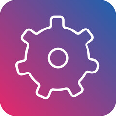 Fototapeta premium Cogwheel Line Icon Style