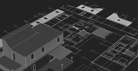 Obraz premium architecture modern house 3d illustration