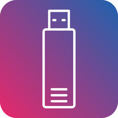 Usb Drive Line Icon Style
