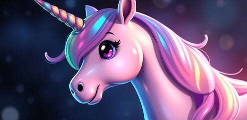 A colorful unicorn with a rainbow mane, embodying a magical and vibrant fantasy creature.