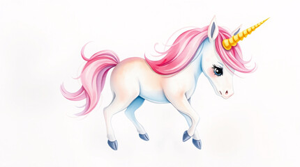 A cute unicorn with pastel colors and a gentle expression.