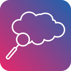 Cloud Search Line Icon Style