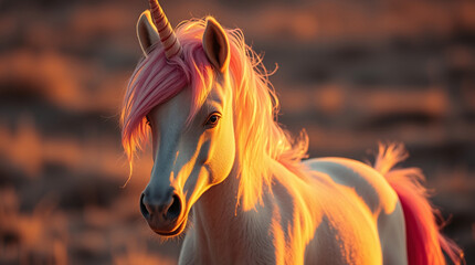 A white unicorn with a magical and dreamy appearance, embodying a fantasy creature.