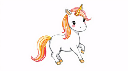 A cute unicorn with pastel colors and a gentle expression.