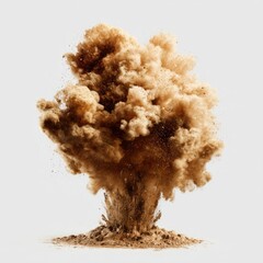 A beige dust explosion
