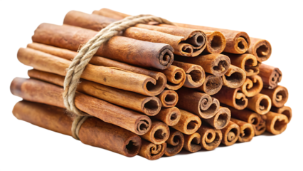 cinnamon-sticks-stackedisolated on white background, png,ai generated