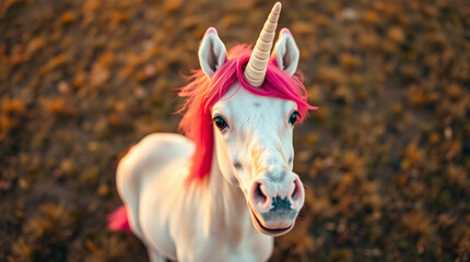 A white unicorn with a magical and dreamy appearance, embodying a fantasy creature.