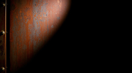 A close-up of a rusty metal surface with a textured and weathered appearance.