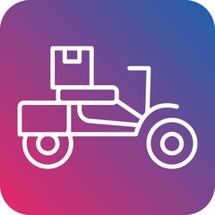 Motorbike Delivery Line Icon Style