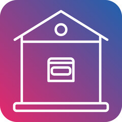 Warehouse Line Icon Style