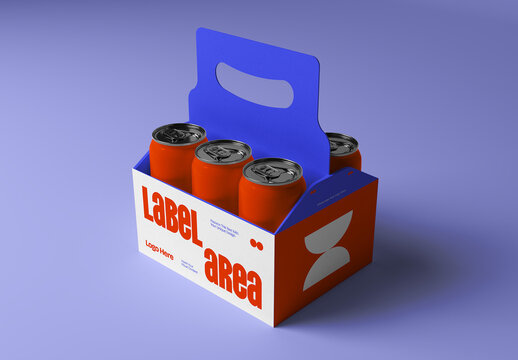 Can Inside Packaging Box Mockup