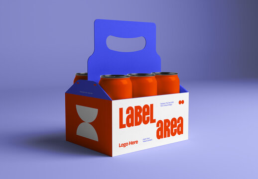 Can Packaging in Box Mockup