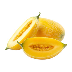 Fresh yellow melon slices home kitchen food photography bright setting close-up healthy eating concept
