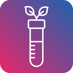 Plany Test Tube Line Icon Style