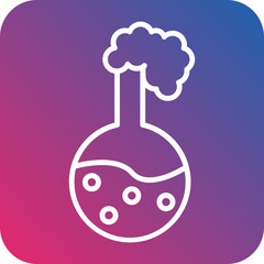 Chemical Reaction Line Icon Style
