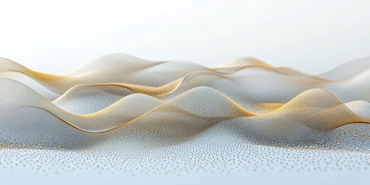 Abstract Gold and White Waveform Landscape