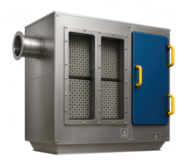 Recuperative thermal oxidizer with ceramic heat exchange media for waste treatment plants.