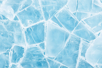 Obraz premium Blue Ice Surface with Crack Patterns