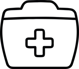 Obraz premium Simple outline icon of a medical first aid kit with a cross symbol