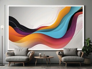 Modern Abstract Wall Art in Living Room