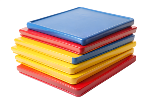 A stack of colorful books is isolated on transparent background - Powered by Adobe