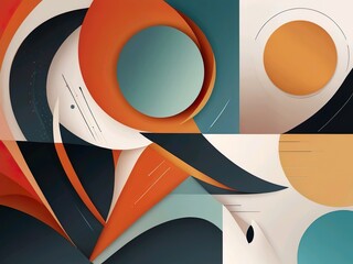 Abstract Geometric Art in Warm Tones
