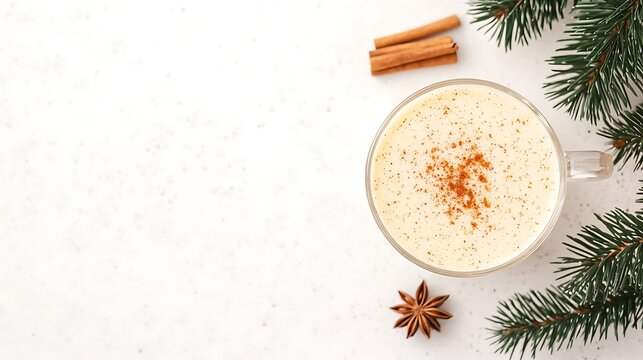 Christmas Eggnog with Cinnamon and Star Anise