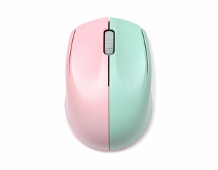 Top view minimalist mouse on white background