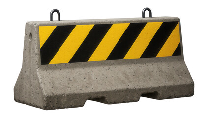 Concrete jersey barrier with reflective striping for traffic management on a construction site