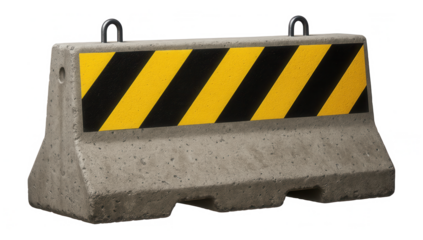 Concrete jersey barrier with reflective striping for traffic management on a construction site
