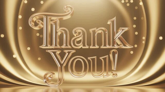 Golden Gratitude: A shimmering display of gratitude in elegant golden script, perfect for conveying sincere appreciation and heartfelt thanks.