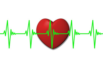 PNG; trasparente; Cuore rosso elettrocardiogramma , sfondo trasparente.