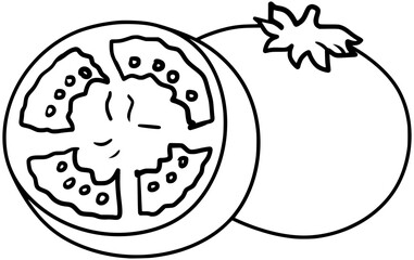 Lulo Fruit Vector Outline Line Art Drawing