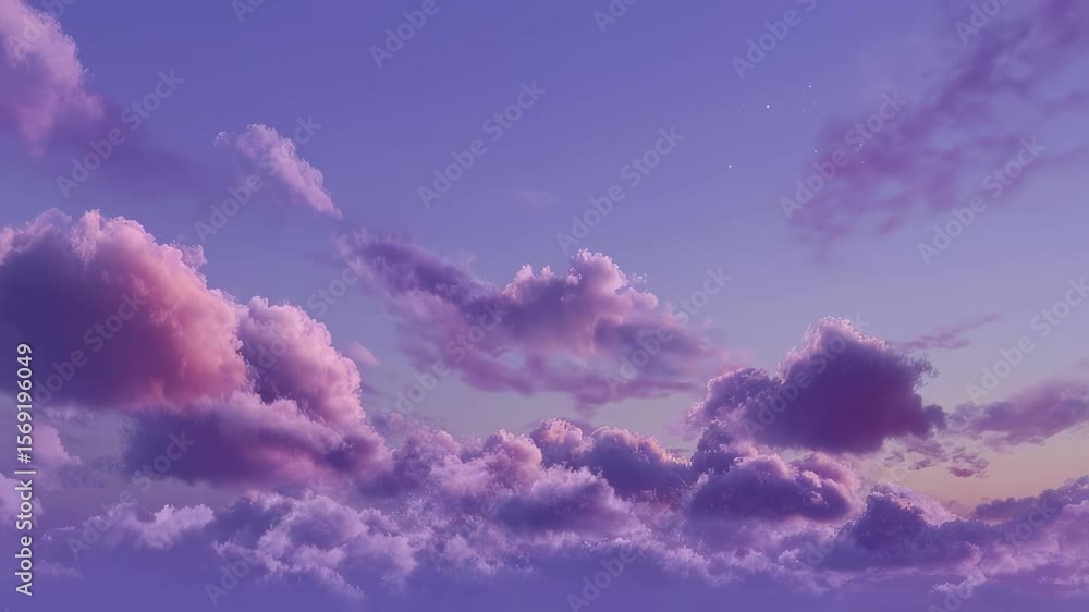 Poster soft and dreamy minimal animation of clouds moving slowly across a pastelcolored sky.