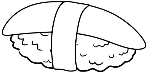 Kazunoko Sushi Vector Outline Line Art Drawing